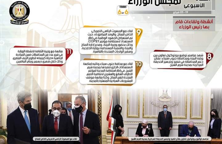 الحصاد الأسبوعي لمجلس الوزراء خلال الفترة من 19 حتى 25 فبراير 2022 7 FB IMG 1645798925361