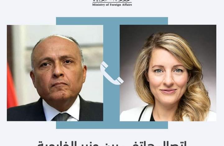 اتصال هاتفى بين سامح شكرى ووزيرة خارجية كندا 1 FB IMG 1651083618591