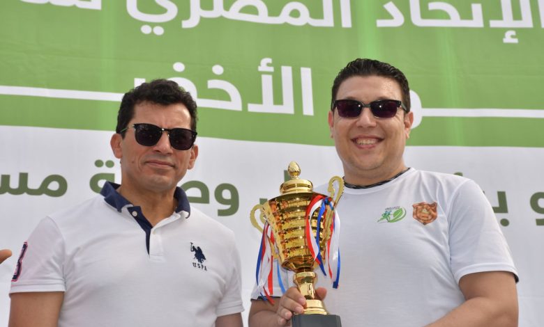 وزير الرياضة ورئيس هيئة الرقابة المالية يقودان الماراثون الأخضر بمركز التنمية الشبابية بالجزيرة 3 IMG 20220702 WA0024