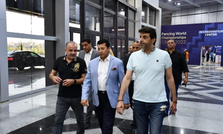 وزير الرياضة يتابع اخر الاستعدادات لاستضافة بطولة العالم للسلاح للرجال والسيدات 4 IMG 20220708 WA0302