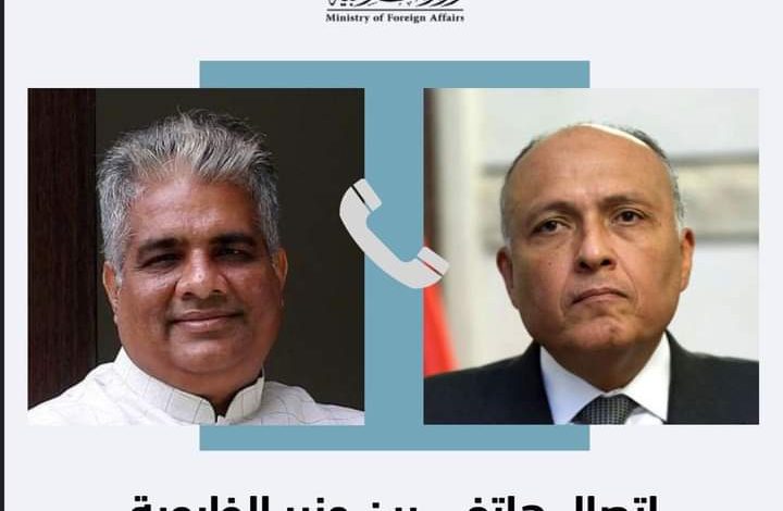 وزير الخارجية يجرى اتصالاً هاتفياً مع وزير البيئة والغابات وتغير المناخ الهندي 1 FB IMG 1663004074492