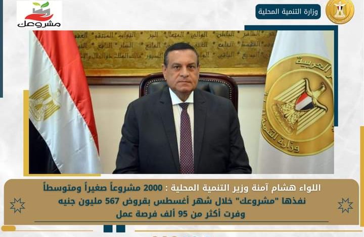 *اللواء هشام آمنة* *2000 مشروعاً صغيراً ومتوسطاً نفذها "مشروعك" خلال شهر أغسطس 1 FB IMG 1664031352239