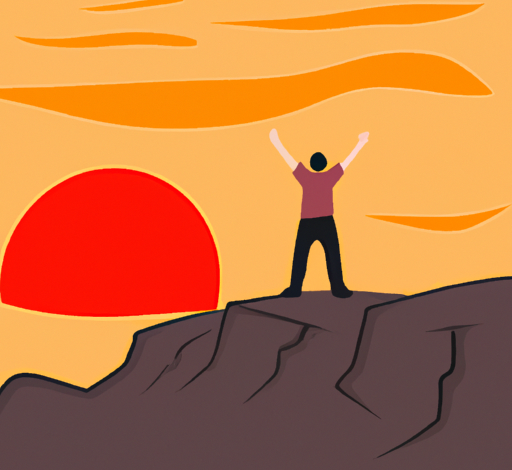 كيف تتغلب على التعب والإرهاق في حياتك اليومية؟ 2 a person standing triumphantly on a moun 512x512 89861001