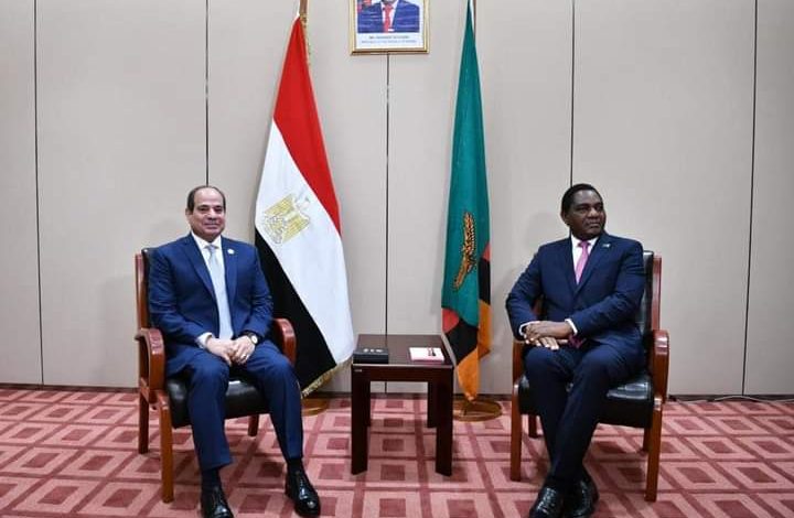 الرئيس السيسي يلتقى والرئيس الزامبى هاكيندي هيتشيليما فى زيارة رسمية لزامبيا ويشارك فى قمة تجمع الكوميسا 5 FB IMG 1686260675481