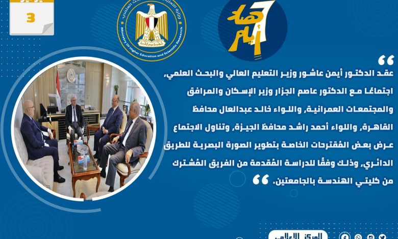 أنشطة وزارة التعليم العالي خلال أسبوع في الفترة من ٣ يونيو وحتى ٩ يونيو 4 IMG 20230609 WA0179