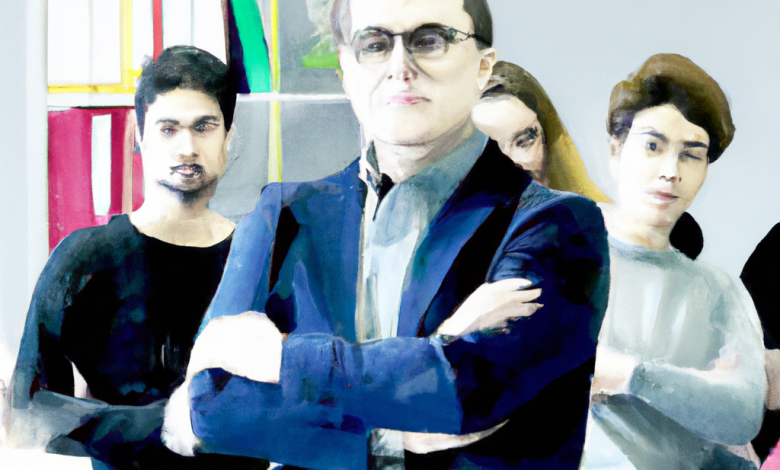 كيفية تحسين مهارات القيادة والإدارة لتحقيق النجاح في العمل 3 confident leader with motivated team in 1024x1024 79631349