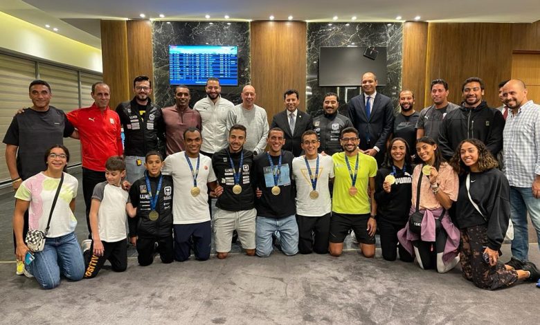 وزير الرياضة يستقبل بعثة الخماسي الحديث بعد المشاركة في بطولة العالم 4 IMG 20230830 WA0063