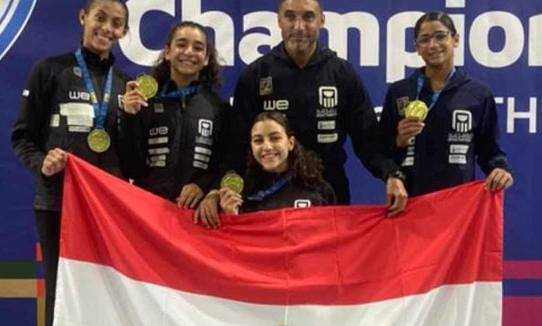 وزير الرياضة يهنئ لاعبات الخماسي الحديث على ذهبية الفرق ناشئات ببطولة العالم 1 IMG 20230916 WA0113