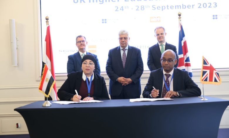وزير التعليم العالى يشهد توقيع مذكرة تفاهم مع جامعة إسكس البريطانية 1 IMG 20230926 WA0096