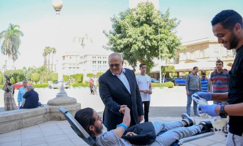 حملة بجامعة القاهرة للتبرع بالدم تضامنًا مع أشقائنا فى قطاع غزة 3 IMG 20231012 WA0174