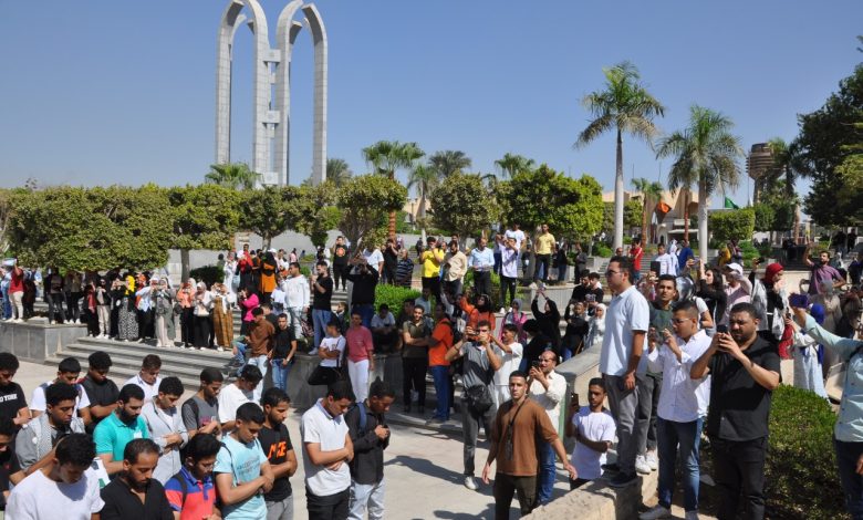 وقفة تضامنية لطلاب جامعة حلوان احتجاجا على ما يحدث فى غزة 1 IMG 20231019 WA0152