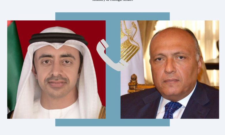 وزير الخارجية المصرى يتلقى اتصالا من نظيره الاماراتى 2 ٢٠٢٣١٠٠٨ ١٤٠٥٣٧