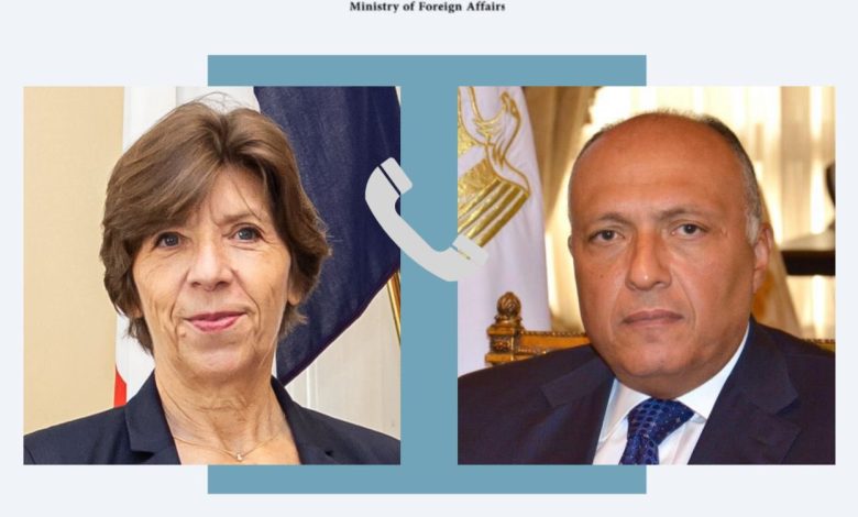 سامح شكرى يناقش مع نظيرتها الفرنسية تنسيق الجهود لوقف التصعيد فى الأراضى الفلسطينية المحتلة 2 ٢٠٢٣١٠٠٨ ١٥٤٧٣٩