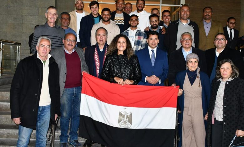 وزير الشباب والرياضة يشهد احتفالية تكريم أبطال التنس بعد التأهل إلي المجموعة العالمية بكأس ديفيز 4 IMG 20240205 WA0192