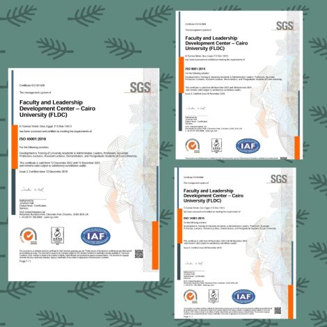 نجاح مركز تنمية قدرات أعضاء هيئة التدريس FLDC بجامعة القاهرة فى الحصول على 3 شهادات أيزو وتجديد اعتماده لمنح شهادة التحول الرقمى. 4 almomken.com KeUkuTcM