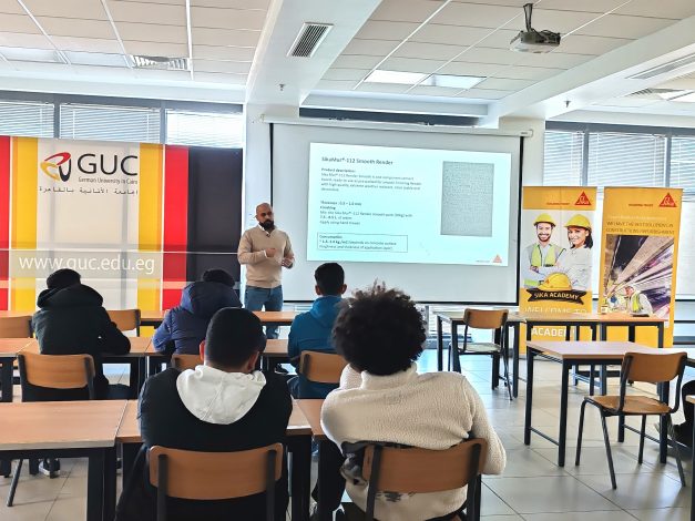 تدريب عملي لطلاب برنامج الهندسة المدنية بالجامعة الالمانية في مجال كيماويات البناء 1 almomken.com 4D88XT9K