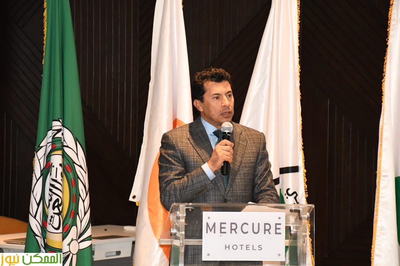 وزير الرياضة يلقى كلمته فى الافتتاح 
