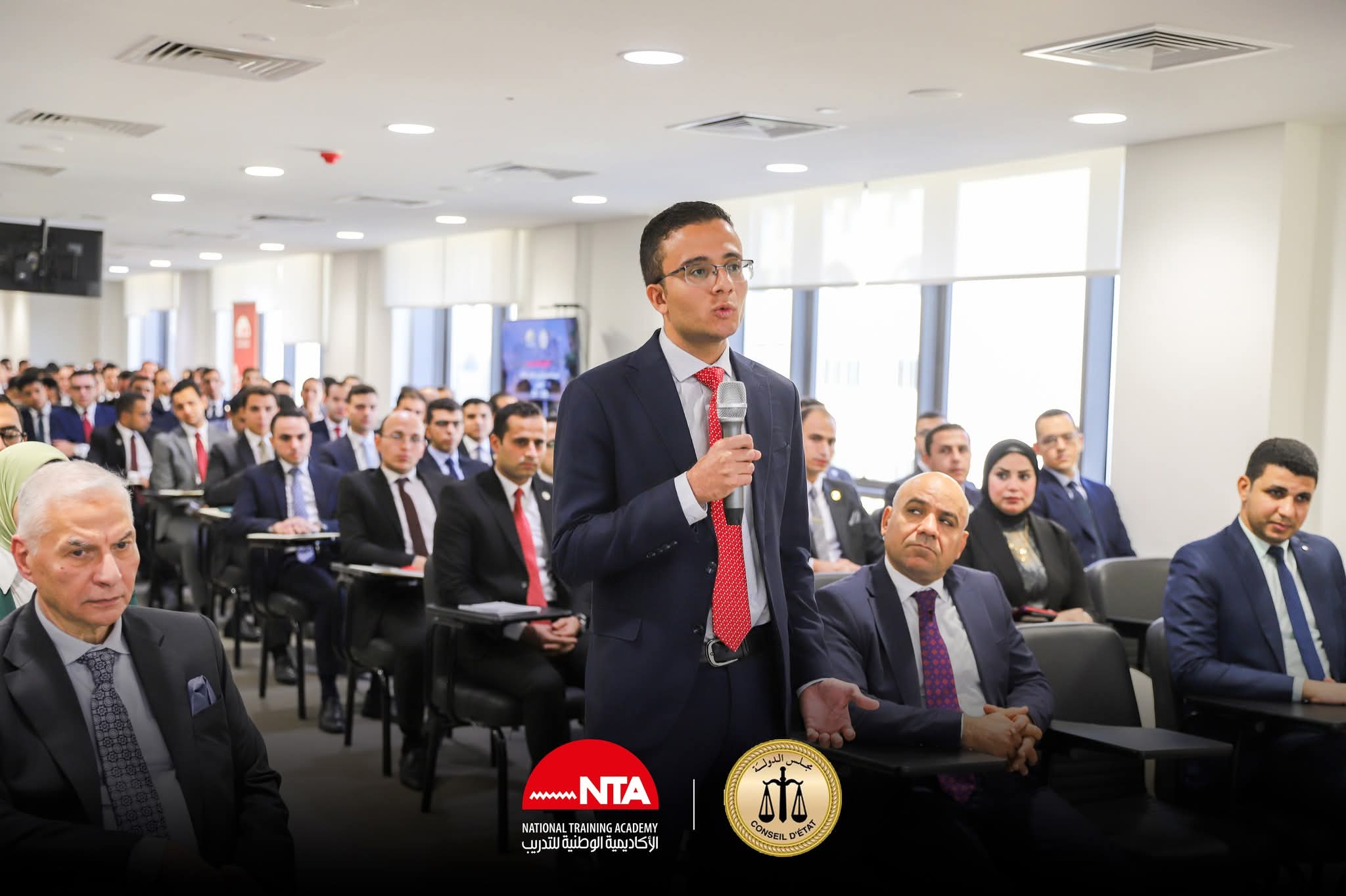 برنامج لاعداد وتأهيل أعضاء مجلس الدولة الجدد"، بمقر الأكاديمية الوطنية للتدريب