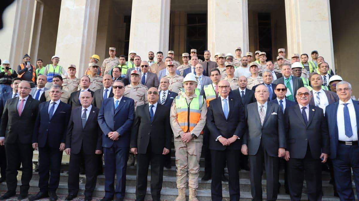 وزير العدل ورئيس المحكمة الدستورية العليا ورؤساء  الهيئات القضائية يتفقدون مدينة العدالة بالعاصمة الجديدة